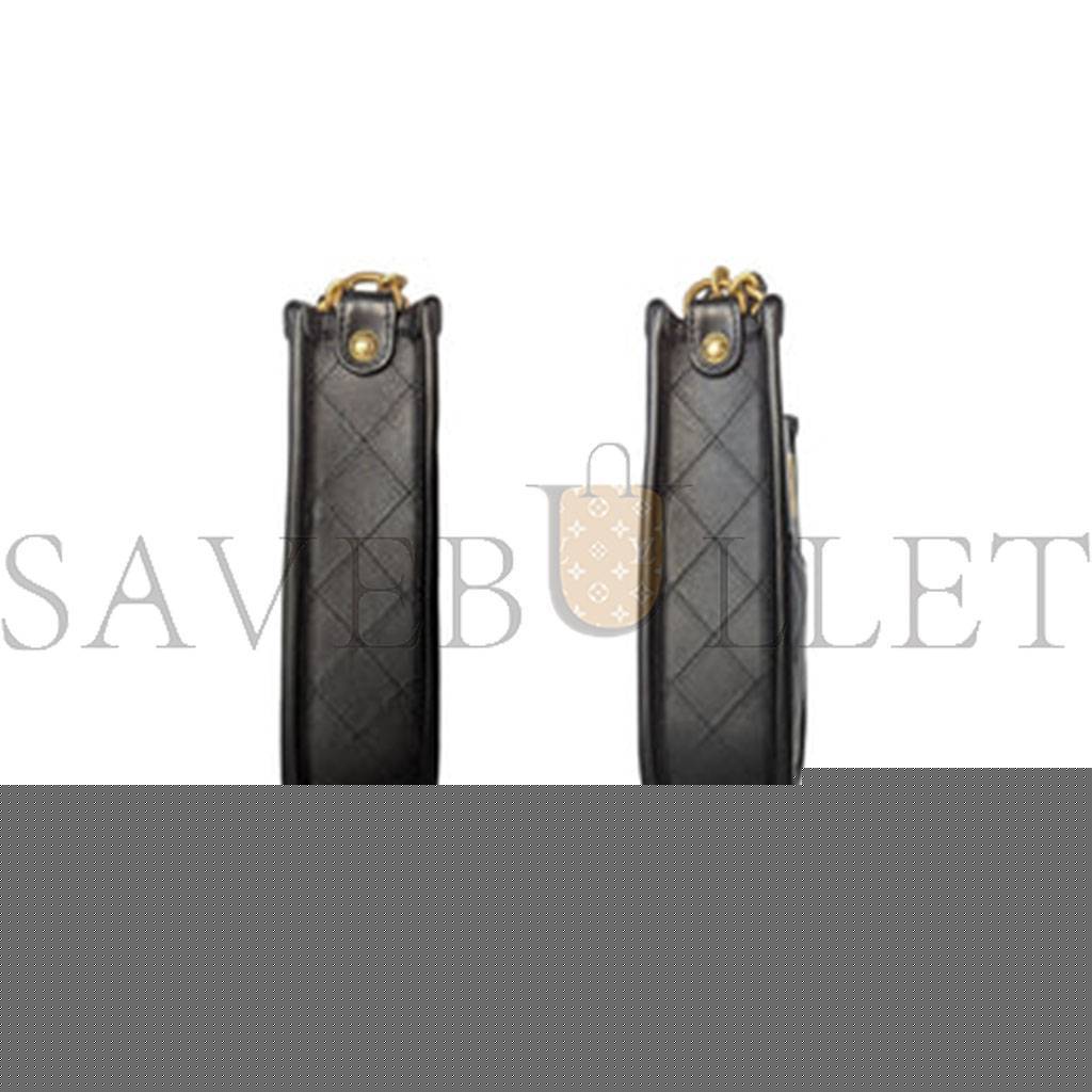 Ch*el master black calfskin quilted cc crossbody hobo handbag as4532 (24*20*6cm)